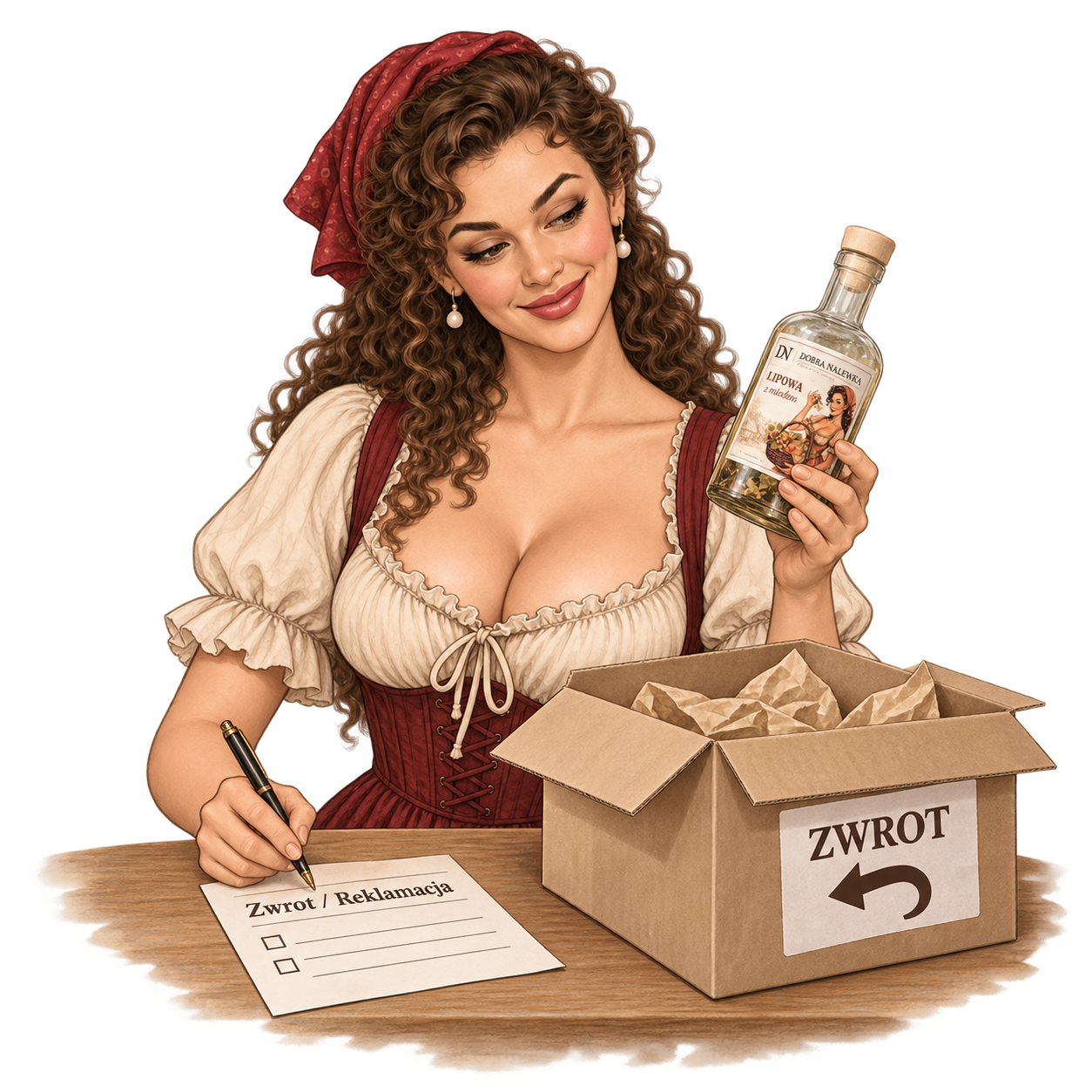 Hania przygotowuje zwrot i reklamację produktu Dobra Nalewka